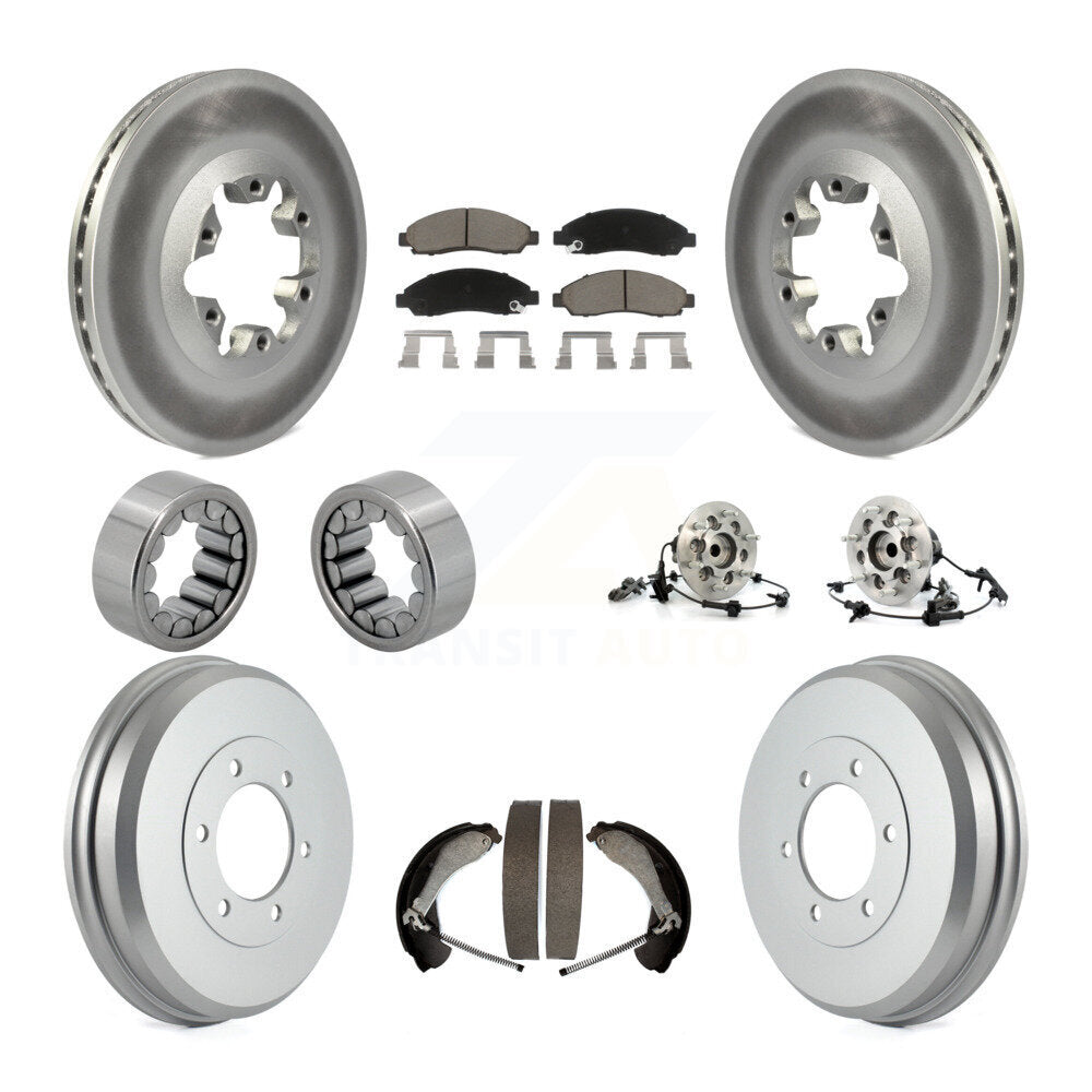 Hub Bearing Coated Brake Rotor Pads Shoe Front Rear Kit (10Pc) For Chevrolet GMC