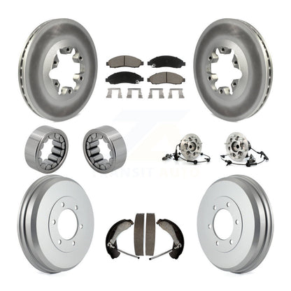 Hub Bearing Coated Brake Rotor Pads Shoe Front Rear Kit (10Pc) For Chevrolet GMC