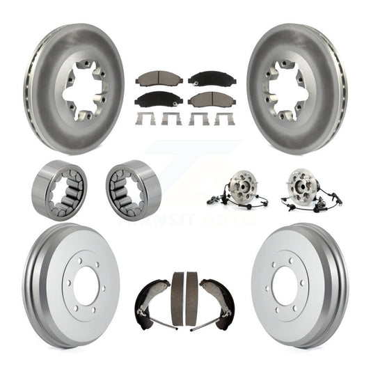 Hub Bearing Coated Brake Rotor Pads Shoe Front Rear Kit (10Pc) For Chevrolet GMC