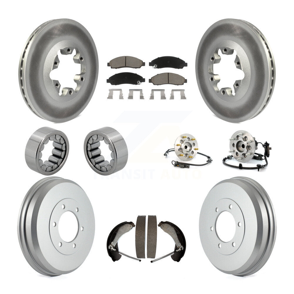 Hub Bearing Coated Brake Rotor Pads Shoe Front Rear Kit (10Pc) For Chevrolet GMC