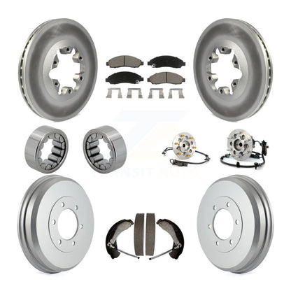 Hub Bearing Coated Brake Rotor Pads Shoe Front Rear Kit (10Pc) For Chevrolet GMC