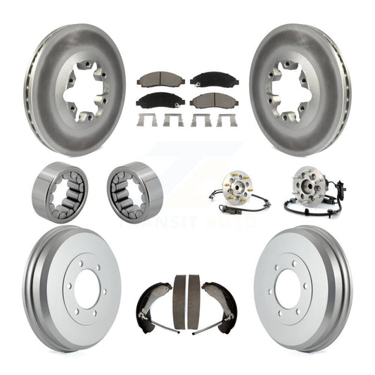 Hub Bearing Coated Brake Rotor Pads Shoe Front Rear Kit (10Pc) For Chevrolet GMC