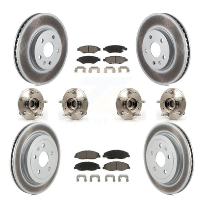Hub Bearing Coated Disc Brake Rotor & Pad Front Rear Kit (10Pc) For Cadillac CTS