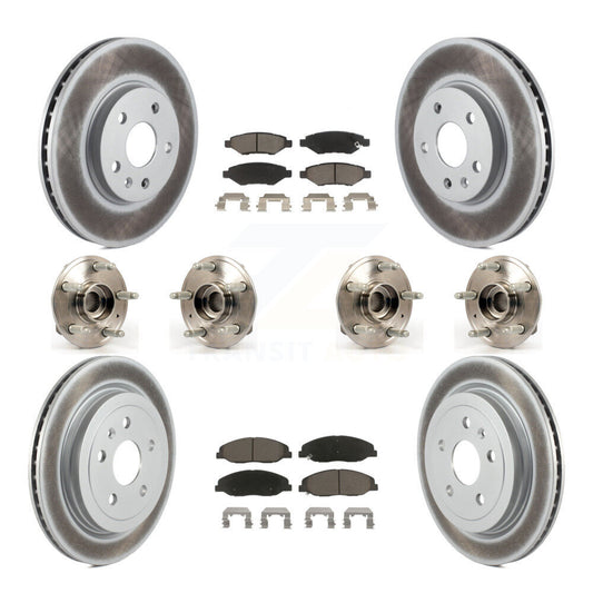 Hub Bearing Coated Disc Brake Rotor & Pad Front Rear Kit (10Pc) For Cadillac CTS