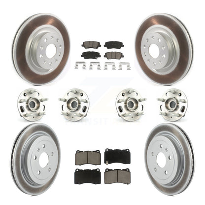 Hub Bearing Coated Disc Brake Rotor & Pad Front Rear Kit (10Pc) For Cadillac CTS