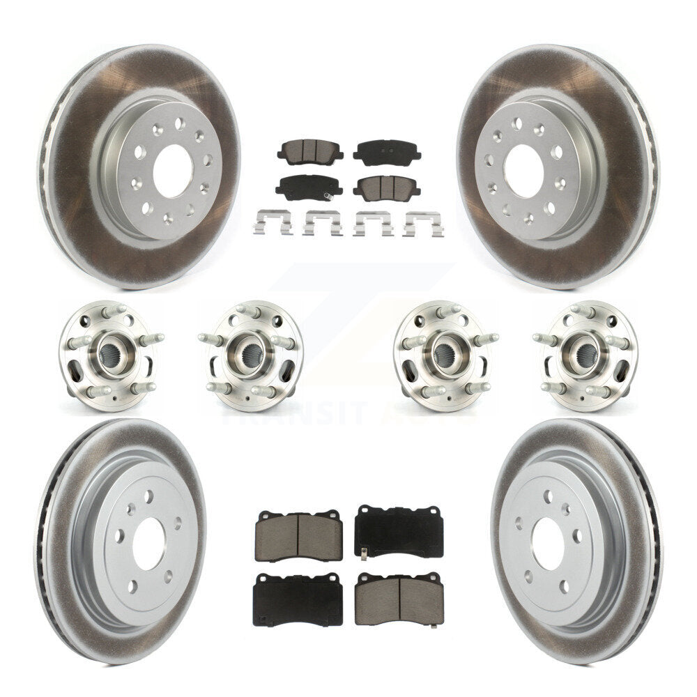 Hub Bearing Coated Disc Brake Rotor & Pad Front Rear Kit (10Pc) For Cadillac CTS