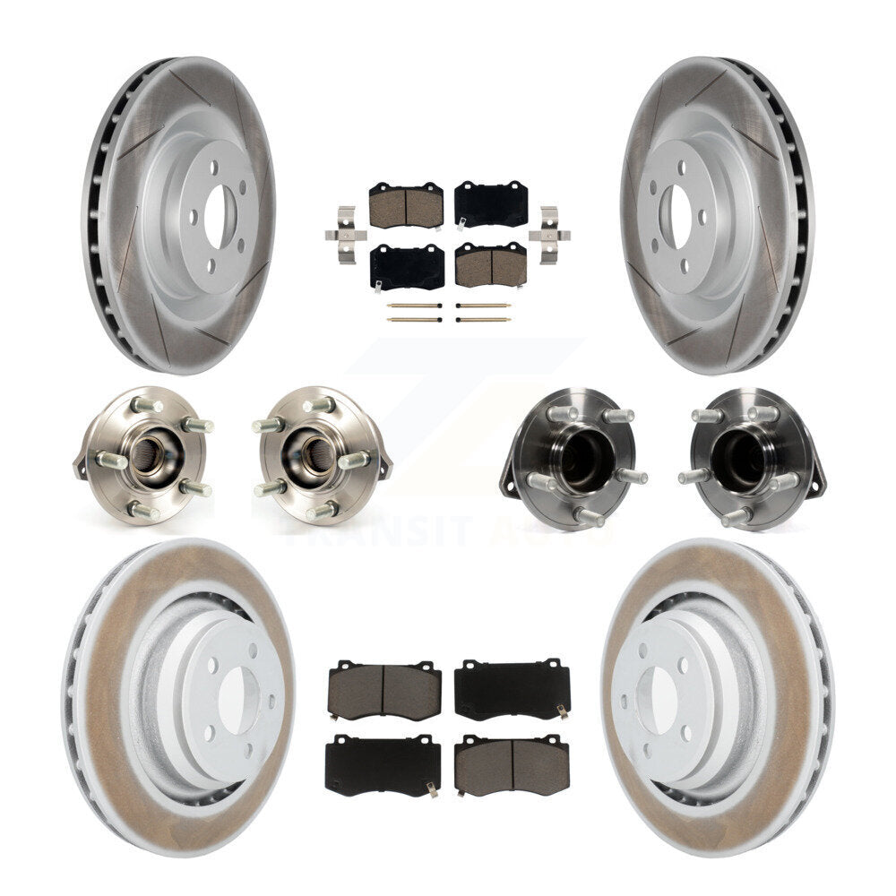Hub Bearing Coated Brake Rotor Pads Front Rear Kit (10Pc) For Dodge Chrysler 300