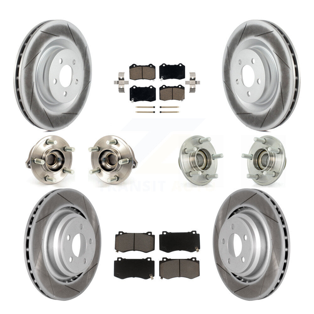 Hub Bearing Coated Brake Rotor Pads Front Rear Kit (10Pc) For Dodge Chrysler 300