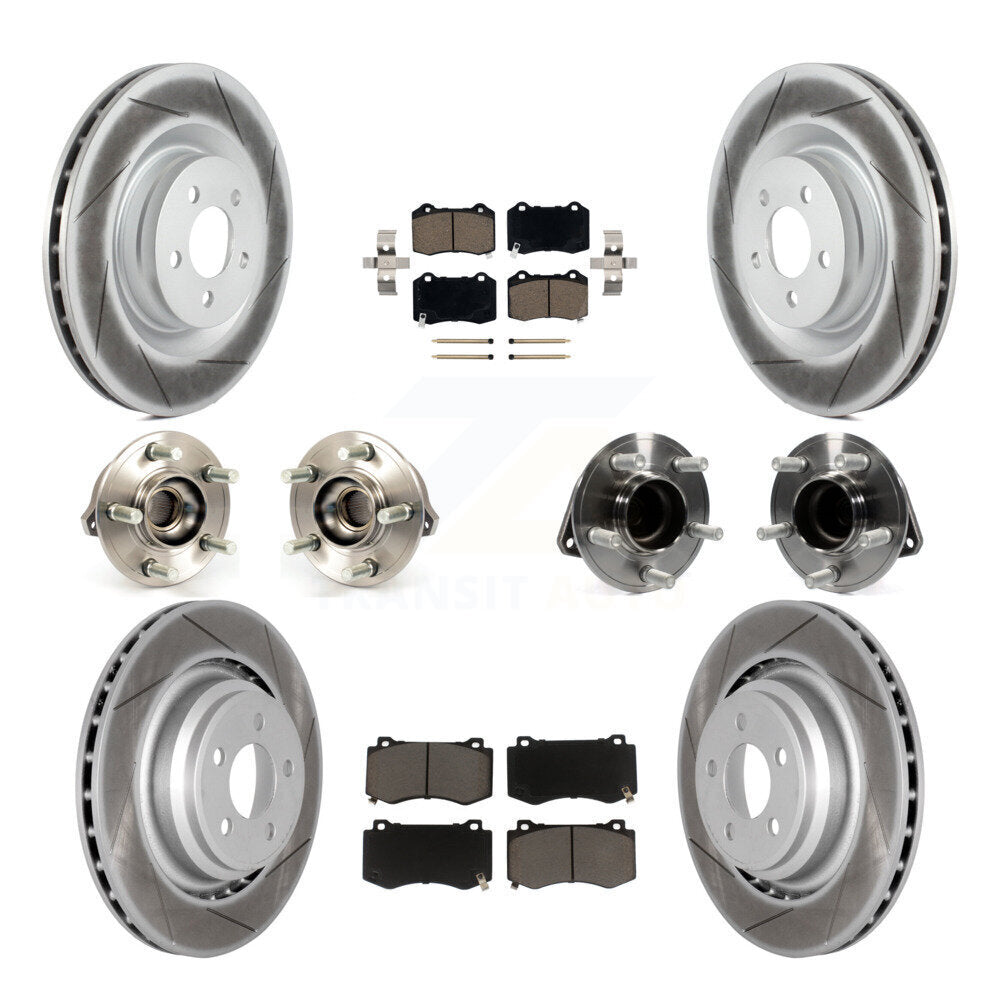 Hub Bearing Coated Brake Rotor Pads Front Rear Kit (10Pc) For Dodge Chrysler 300