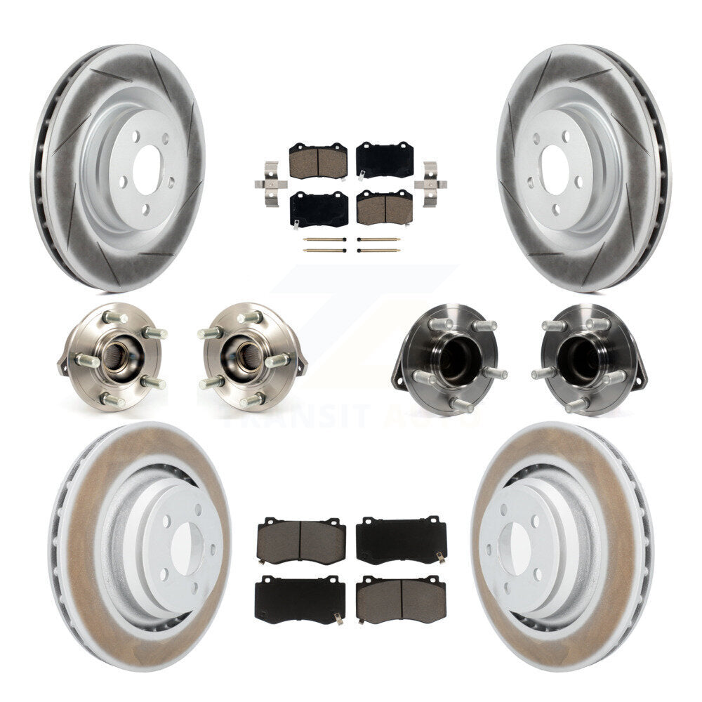 Hub Bearing Coated Brake Rotor Pads Front Rear Kit (10Pc) For Dodge Chrysler 300