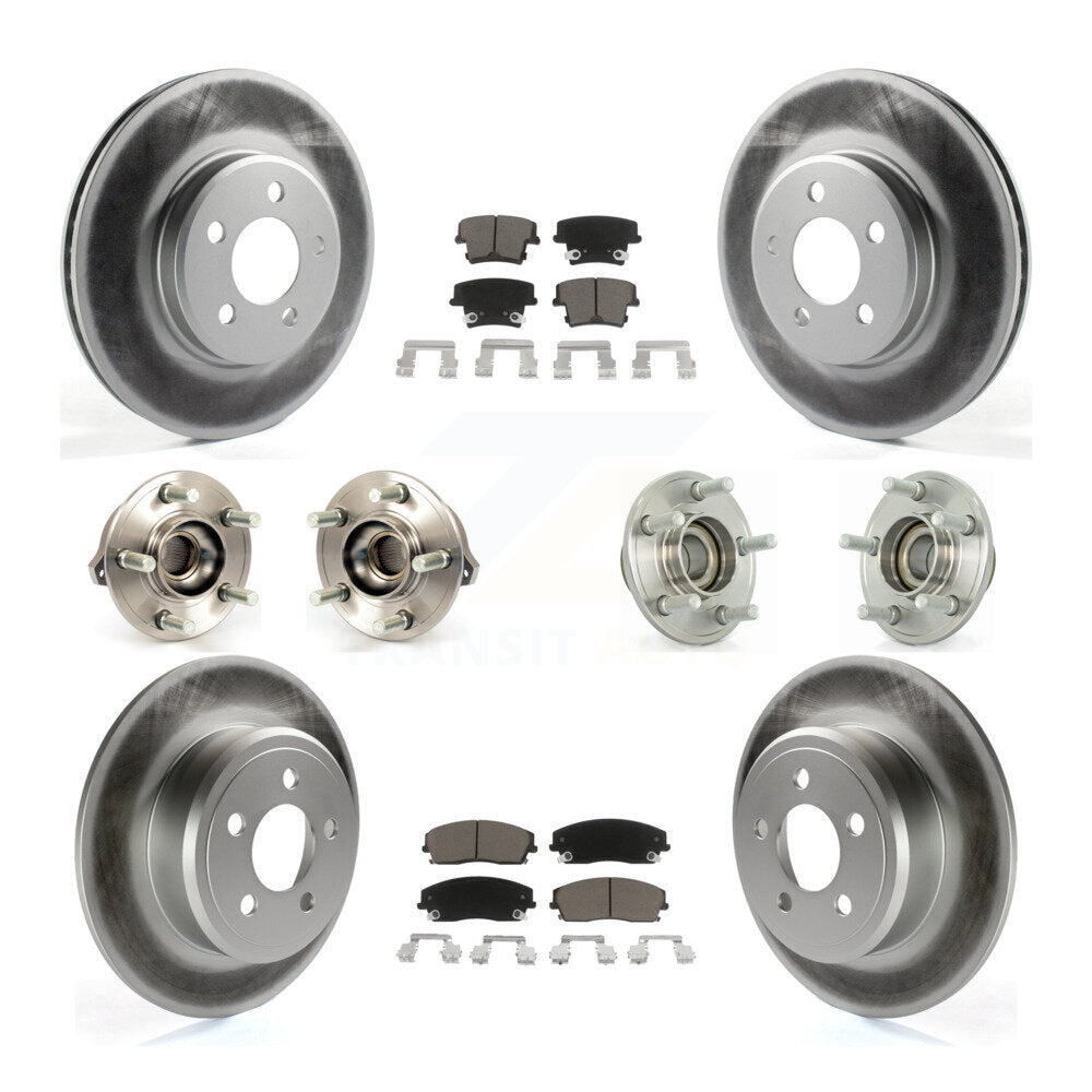 Hub Bearing Coated Brake Rotor Pads Front Rear Kit (10Pc) For Dodge Chrysler 300