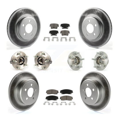 Hub Bearing Coated Brake Rotor Pads Front Rear Kit (10Pc) For Dodge Chrysler 300