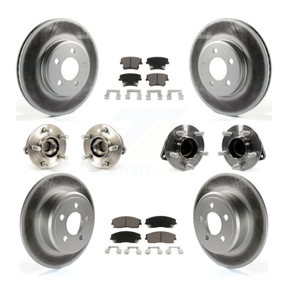 Hub Bearing Coated Brake Rotor Pads Front Rear Kit (10Pc) For Chrysler 300 Dodge