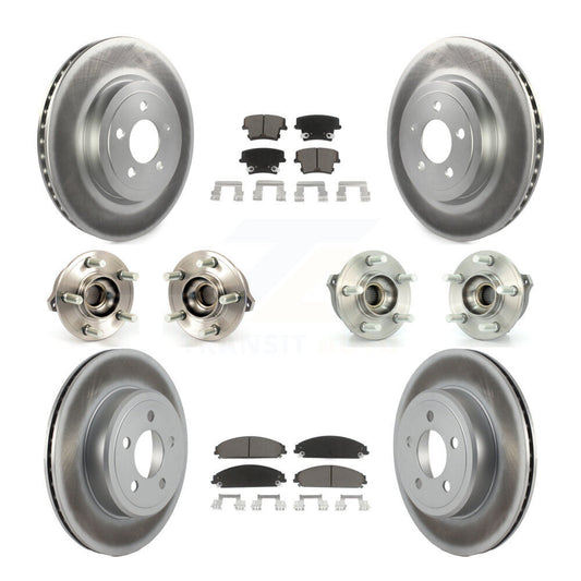 Hub Bearing Coated Brake Rotor Pads Front Rear Kit (10Pc) For Chrysler 300 Dodge
