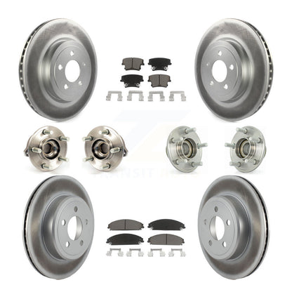 Hub Bearing Coated Brake Rotor Pads Front Rear Kit (10Pc) For Chrysler 300 Dodge