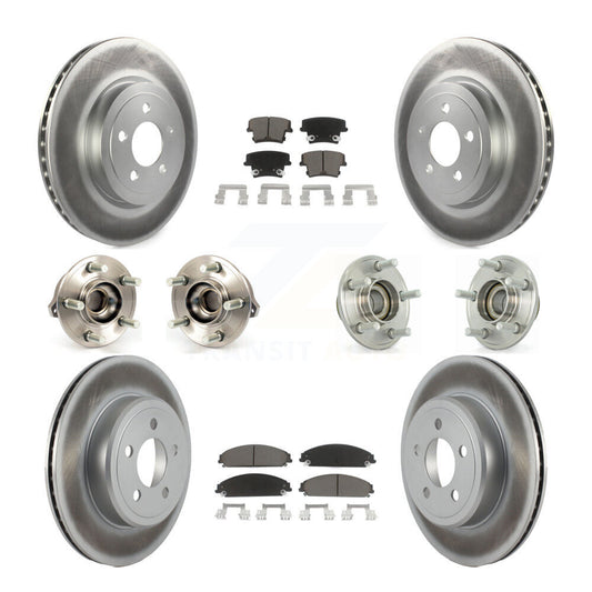 Hub Bearing Coated Brake Rotor Pads Front Rear Kit (10Pc) For Chrysler 300 Dodge