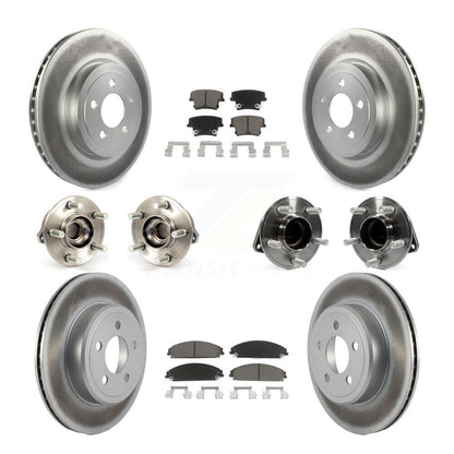 Hub Bearing Coated Brake Rotor Pads Front Rear Kit (10Pc) For Chrysler 300 Dodge