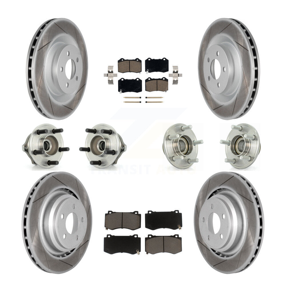 Hub Bearing Coated Brake Rotor Pads Front Rear Kit (10Pc) For Chrysler 300 Dodge