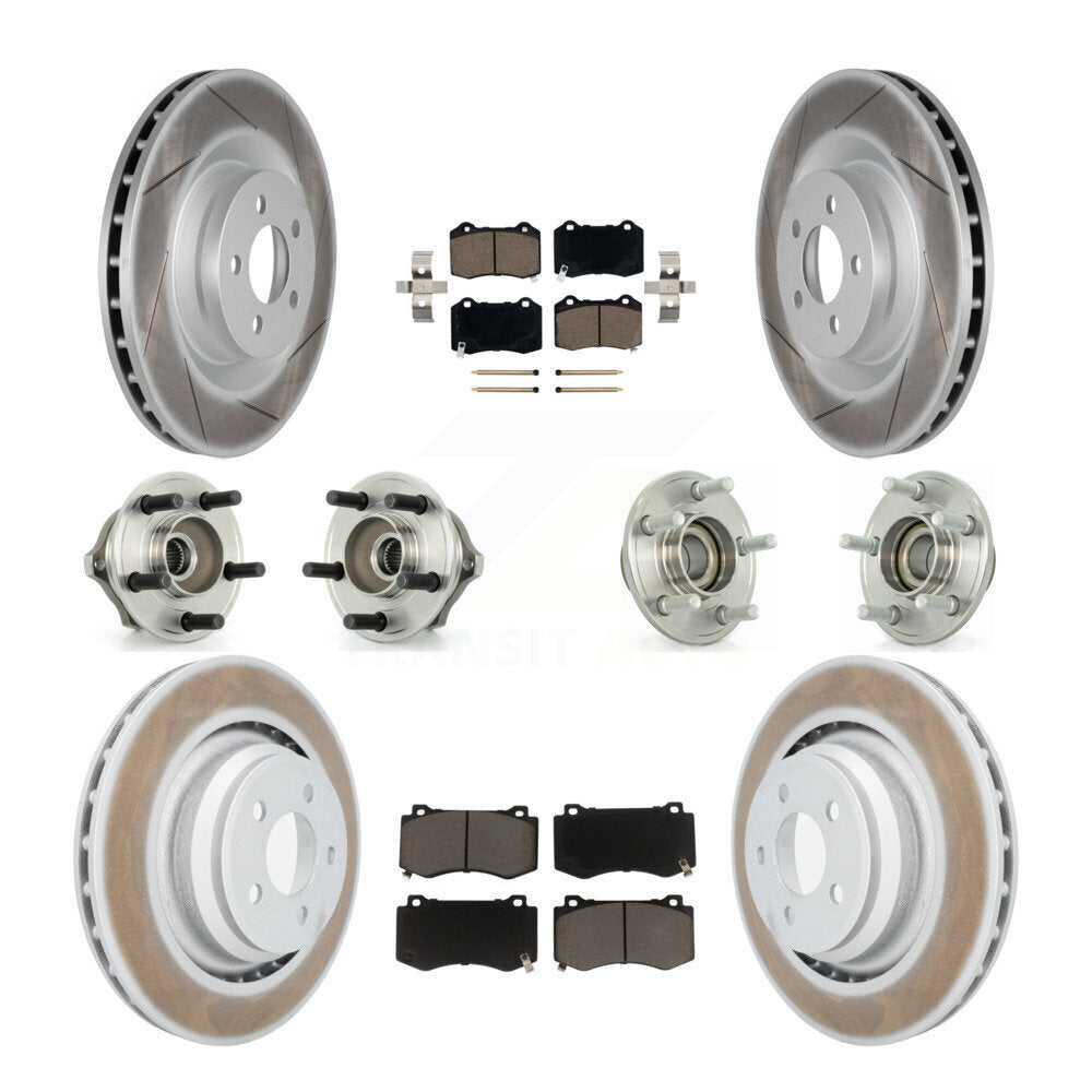 Hub Bearing Coated Brake Rotor Pads Front Rear Kit (10Pc) For Chrysler 300 Dodge