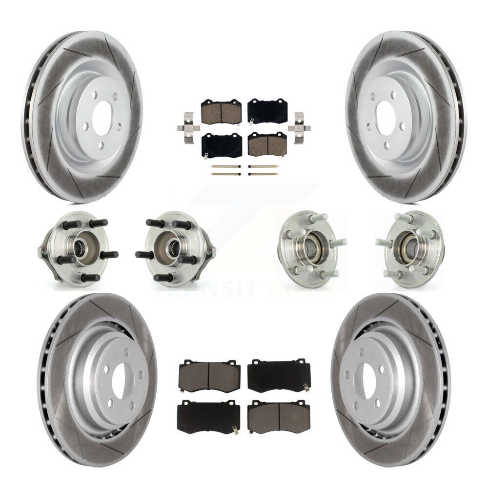 Hub Bearing Coated Brake Rotor Pads Front Rear Kit (10Pc) For Chrysler 300 Dodge