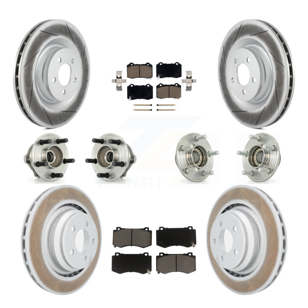 Hub Bearing Coated Brake Rotor Pads Front Rear Kit (10Pc) For Chrysler 300 Dodge