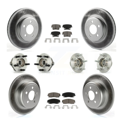 Hub Bearing Coated Brake Rotor Pads Front Rear Kit (10Pc) For Chrysler 300 Dodge