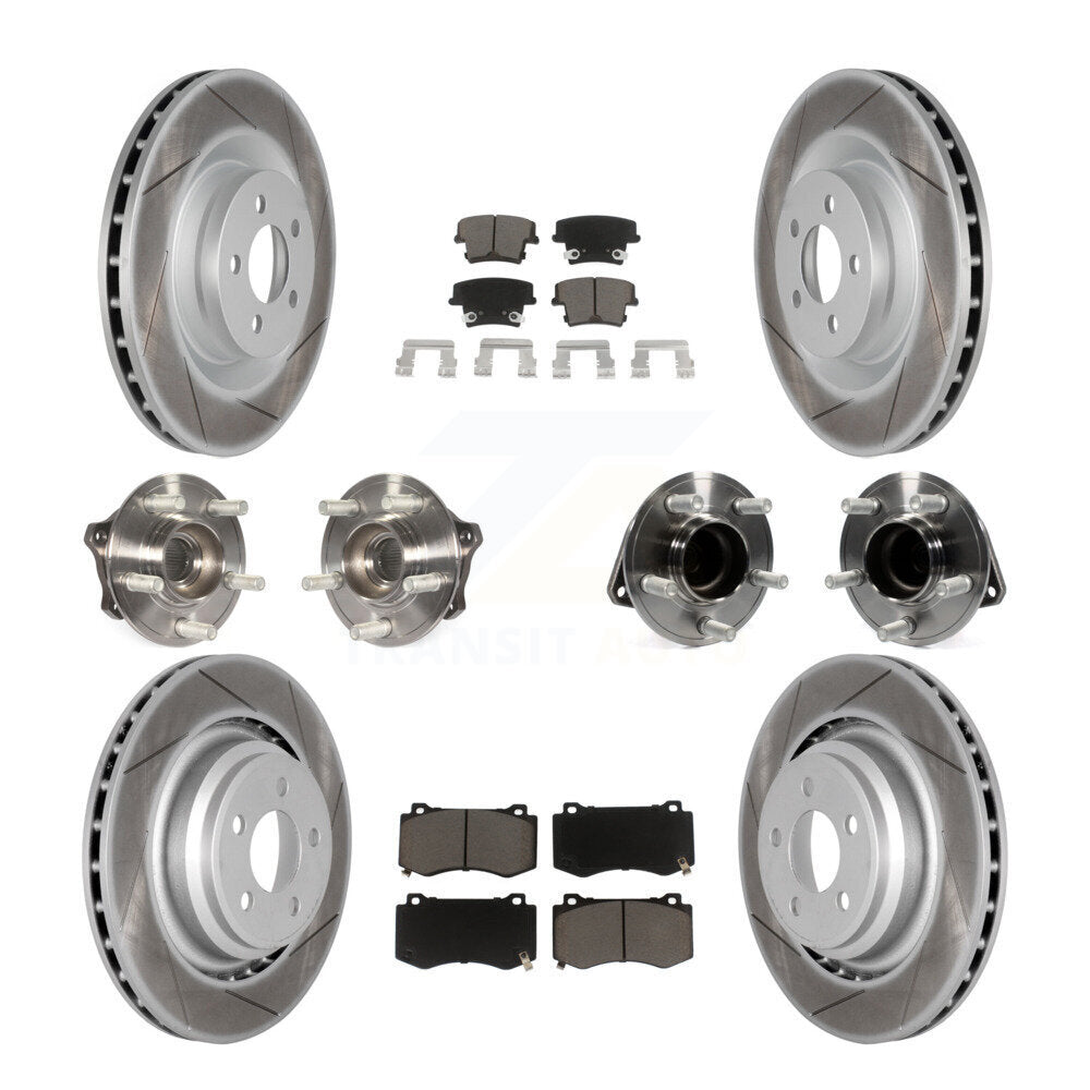 Hub Bearing Coated Disc Brake Rotor Pads Front Rear Kit (10Pc) For Dodge Charger