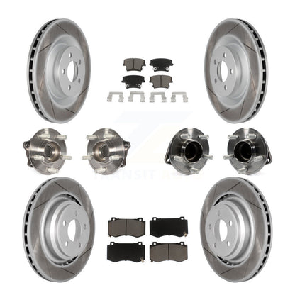 Hub Bearing Coated Disc Brake Rotor Pads Front Rear Kit (10Pc) For Dodge Charger