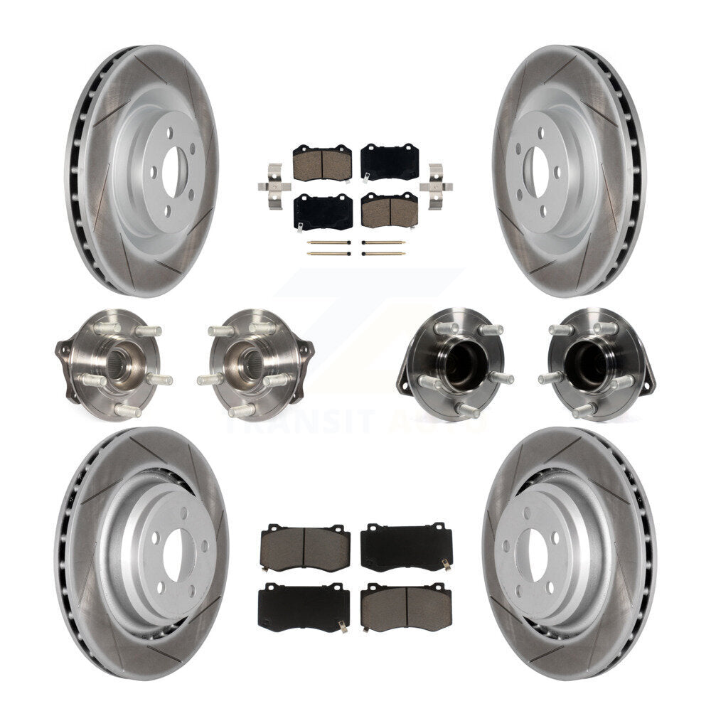 Hub Bearing Coated Disc Brake Rotor Pads Front Rear Kit (10Pc) For Dodge Charger