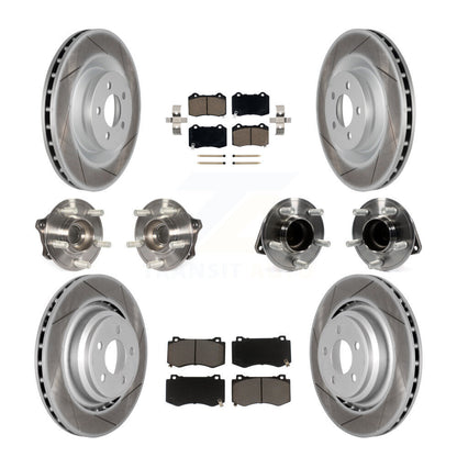 Hub Bearing Coated Disc Brake Rotor Pads Front Rear Kit (10Pc) For Dodge Charger