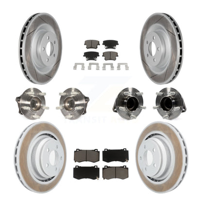 Hub Bearing Coated Disc Brake Rotor Pads Front Rear Kit (10Pc) For Dodge Charger