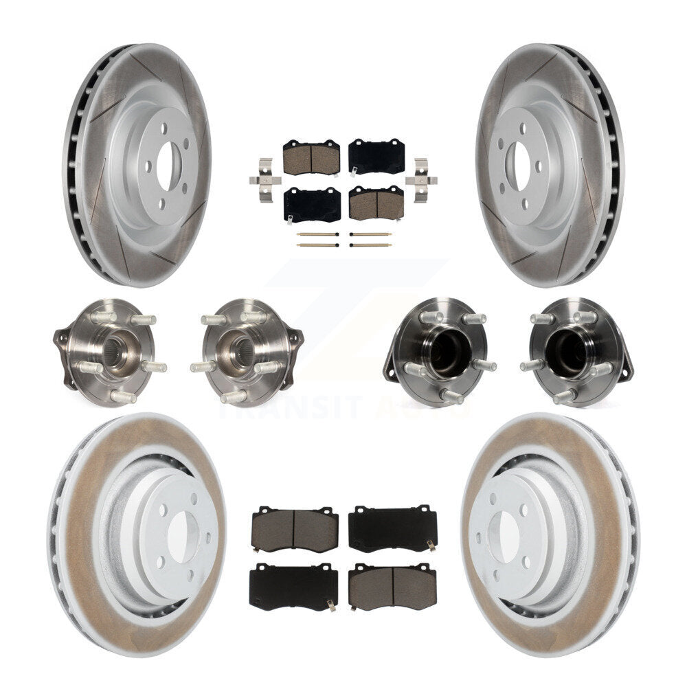 Hub Bearing Coated Disc Brake Rotor Pads Front Rear Kit (10Pc) For Dodge Charger