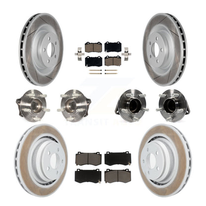 Hub Bearing Coated Disc Brake Rotor Pads Front Rear Kit (10Pc) For Dodge Charger