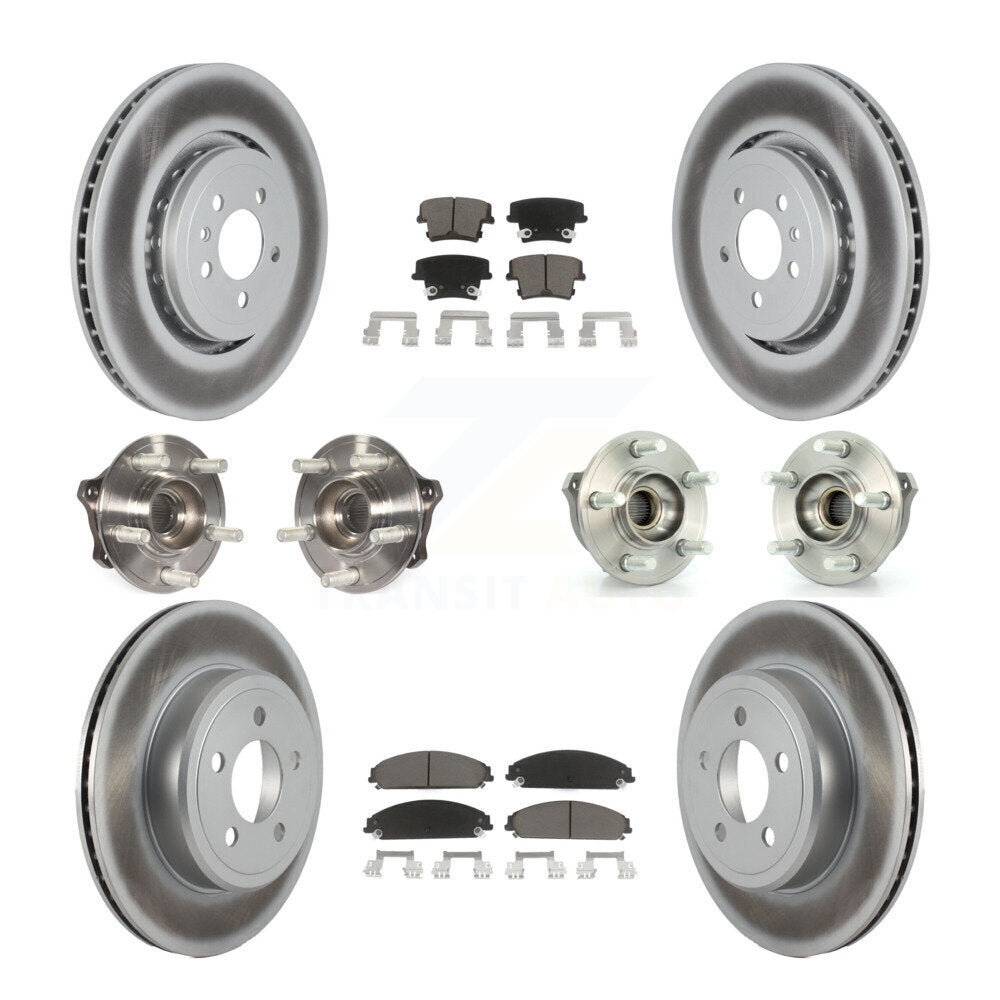 Hub Bearing Coated Disc Brake Rotor Pads Front Rear Kit (10Pc) For Dodge Charger