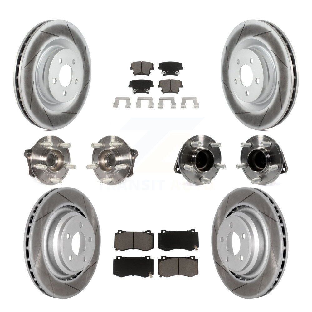 Hub Bearing Coated Disc Brake Rotor Pads Front Rear Kit (10Pc) For Dodge Charger