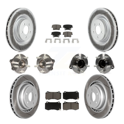 Hub Bearing Coated Disc Brake Rotor Pads Front Rear Kit (10Pc) For Dodge Charger