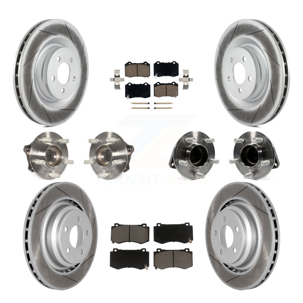 Hub Bearing Coated Disc Brake Rotor Pads Front Rear Kit (10Pc) For Dodge Charger