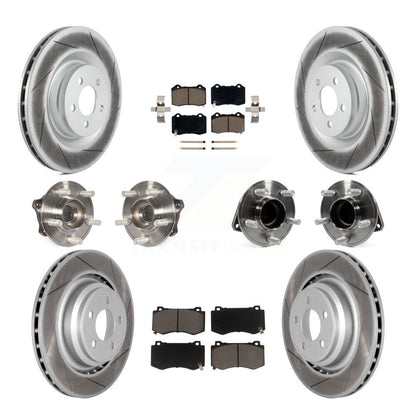 Hub Bearing Coated Disc Brake Rotor Pads Front Rear Kit (10Pc) For Dodge Charger