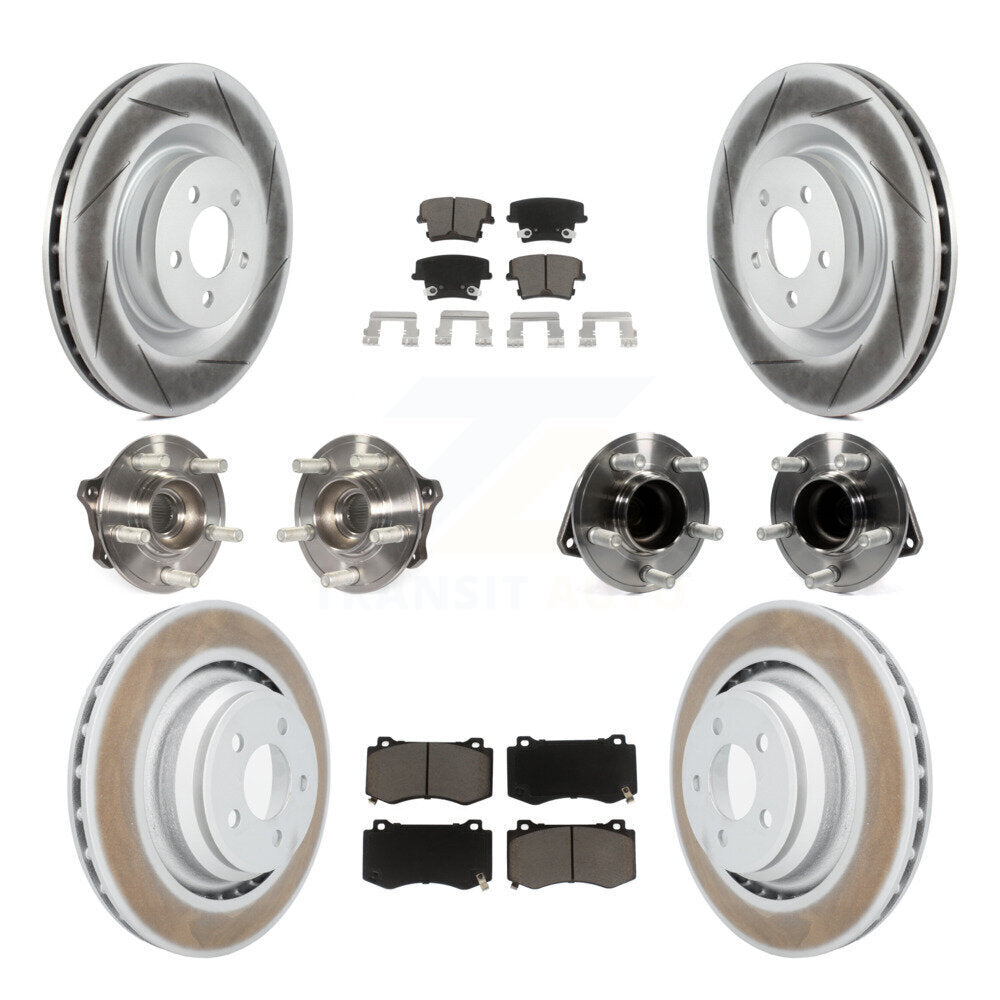 Hub Bearing Coated Disc Brake Rotor Pads Front Rear Kit (10Pc) For Dodge Charger