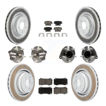 Hub Bearing Coated Disc Brake Rotor Pads Front Rear Kit (10Pc) For Dodge Charger