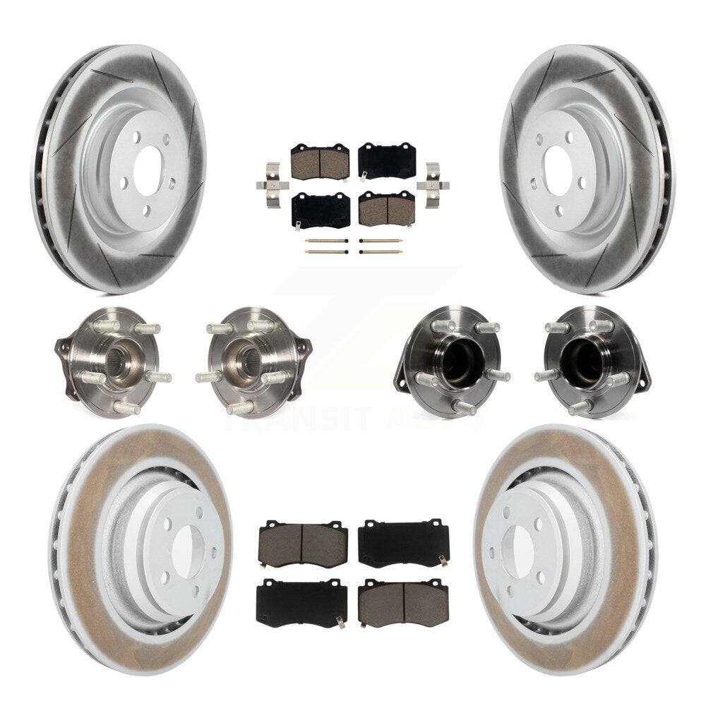 Hub Bearing Coated Disc Brake Rotor Pads Front Rear Kit (10Pc) For Dodge Charger