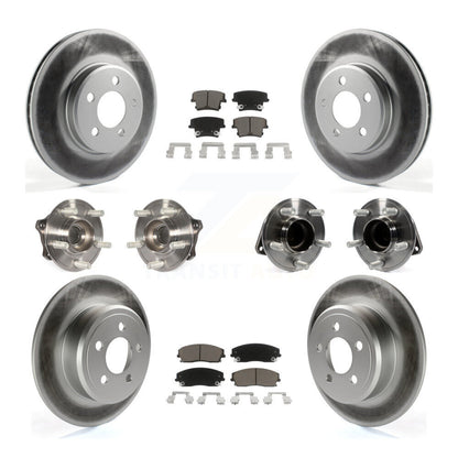 Hub Bearing Coated Brake Rotor & Pad Front Rear Kit (10Pc) For Dodge Charger 300