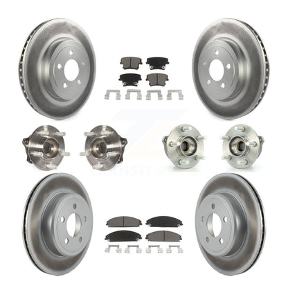 Hub Bearing Coated Brake Rotor & Pad Front Rear Kit (10Pc) For Dodge Charger 300