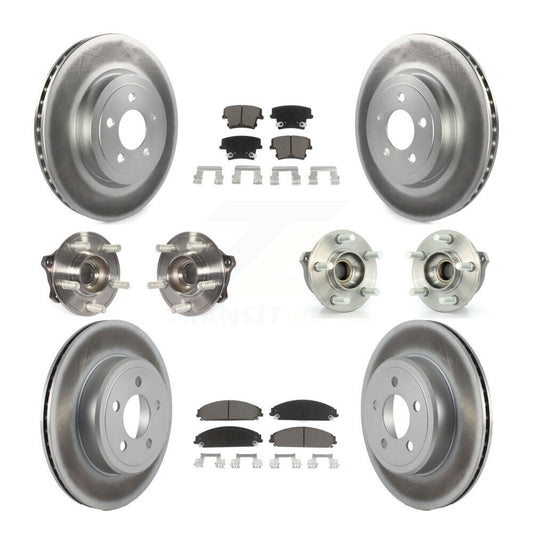 Hub Bearing Coated Brake Rotor & Pad Front Rear Kit (10Pc) For Dodge Charger 300