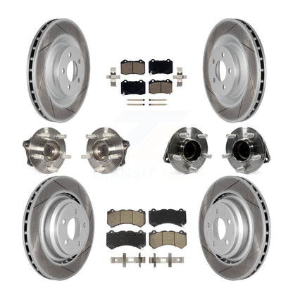 Hub Bearing Coated Brake Rotor & Pads Front Rear Kit (10Pc) For Dodge Challenger