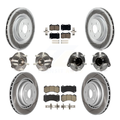 Hub Bearing Coated Brake Rotor & Pads Front Rear Kit (10Pc) For Dodge Challenger