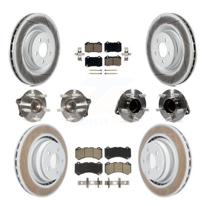 Hub Bearing Coated Brake Rotor & Pads Front Rear Kit (10Pc) For Dodge Challenger