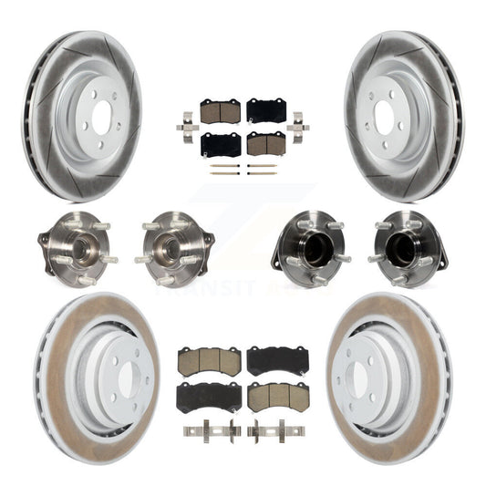 Hub Bearing Coated Brake Rotor & Pads Front Rear Kit (10Pc) For Dodge Challenger