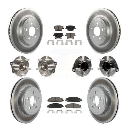 Hub Bearing Coated Brake Rotor & Pad Front Rear Kit (10Pc) For Dodge Charger 300