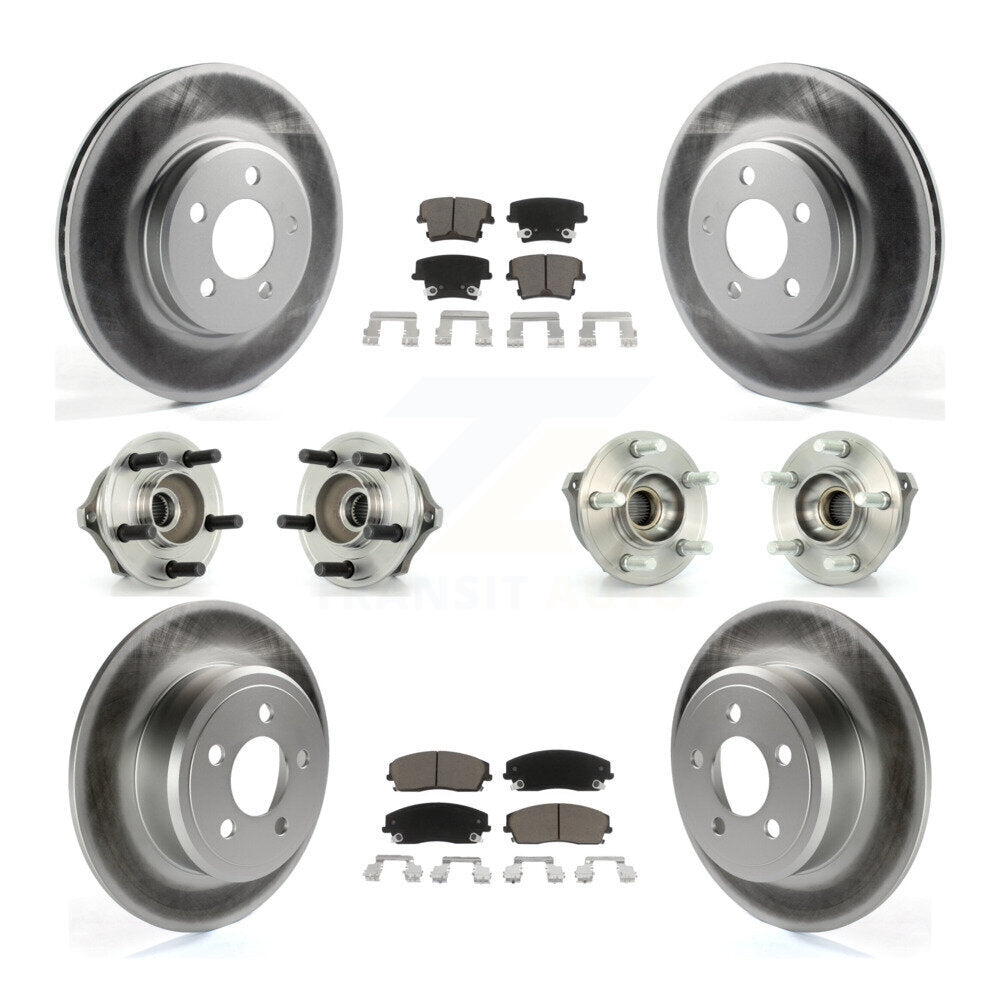Hub Bearing Coat Brake Rotor Pads Front Rear Kit (10Pc) For Dodge Charger Magnum